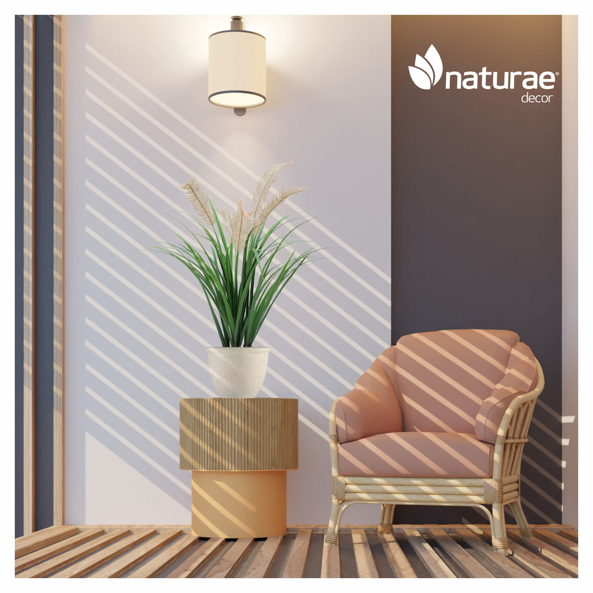 Plant de graminées artificiel avec plumes, 36"