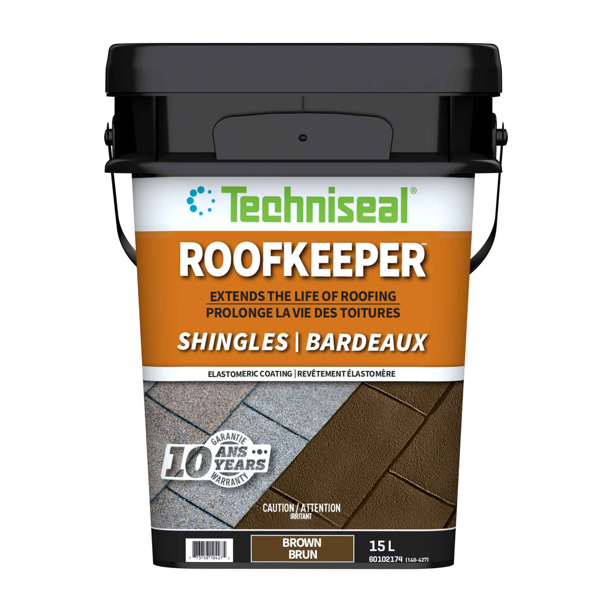 Protecteur brun élastomère pour toiture Roofkeeper 10 ans, 15 L