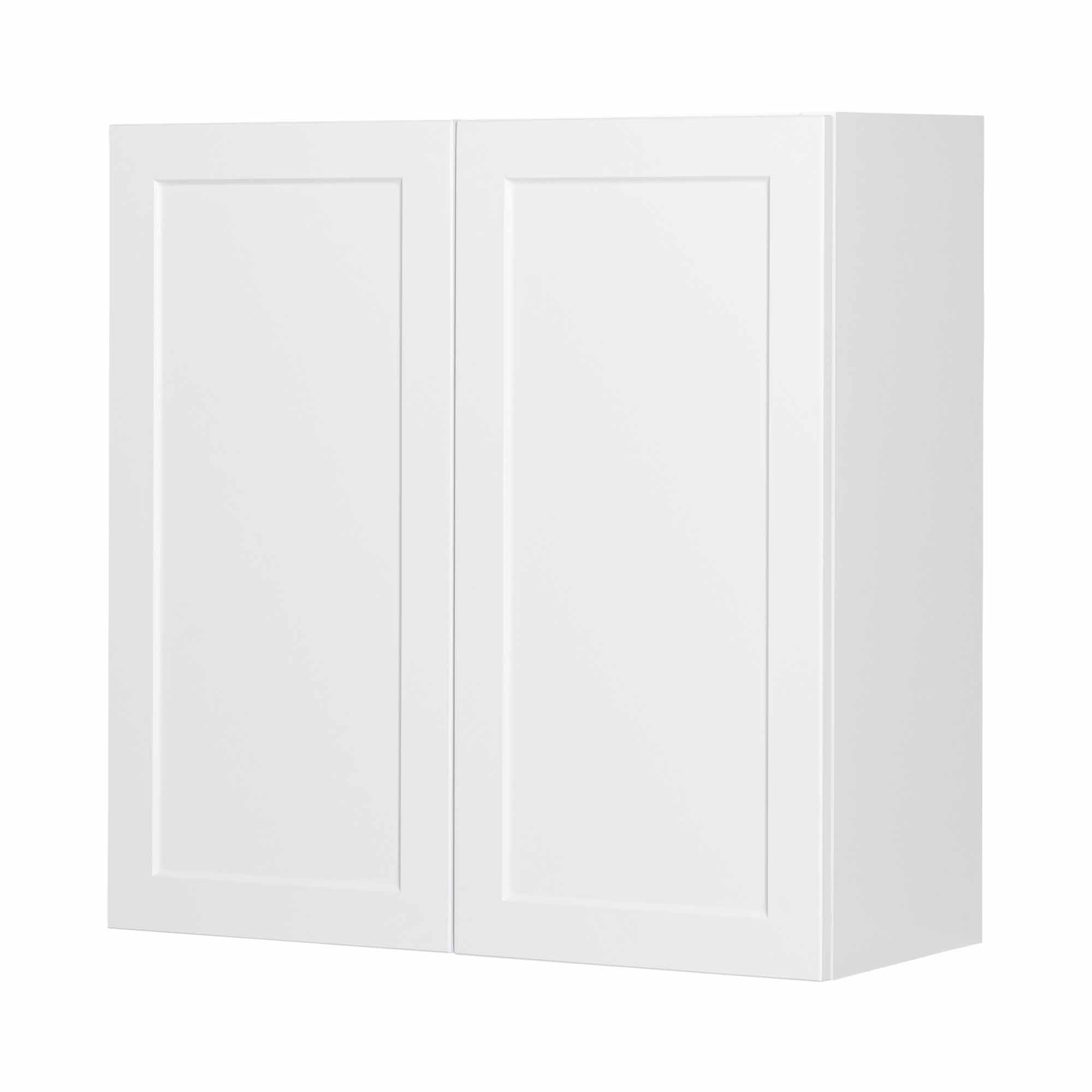 Module de haut d'armoire de cuisine de style Shaker en mélamine blanche avec 2 portes, 36"