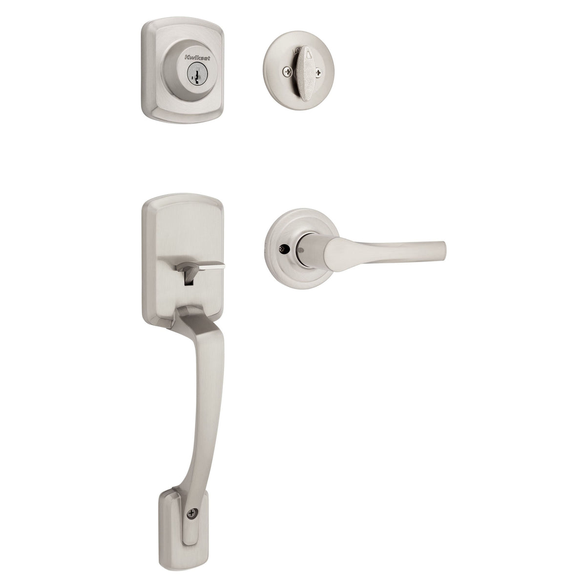 Clenche d’entrée Henley, nickel satiné