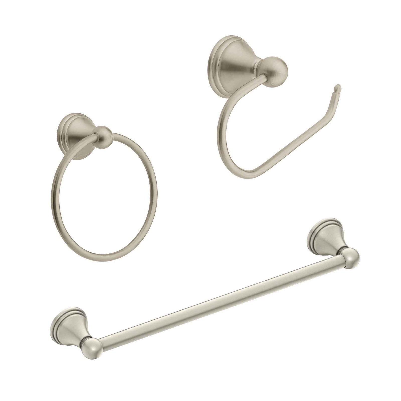 Ensemble de 3 pièces pour salle de bain Preston, nickel brossé 