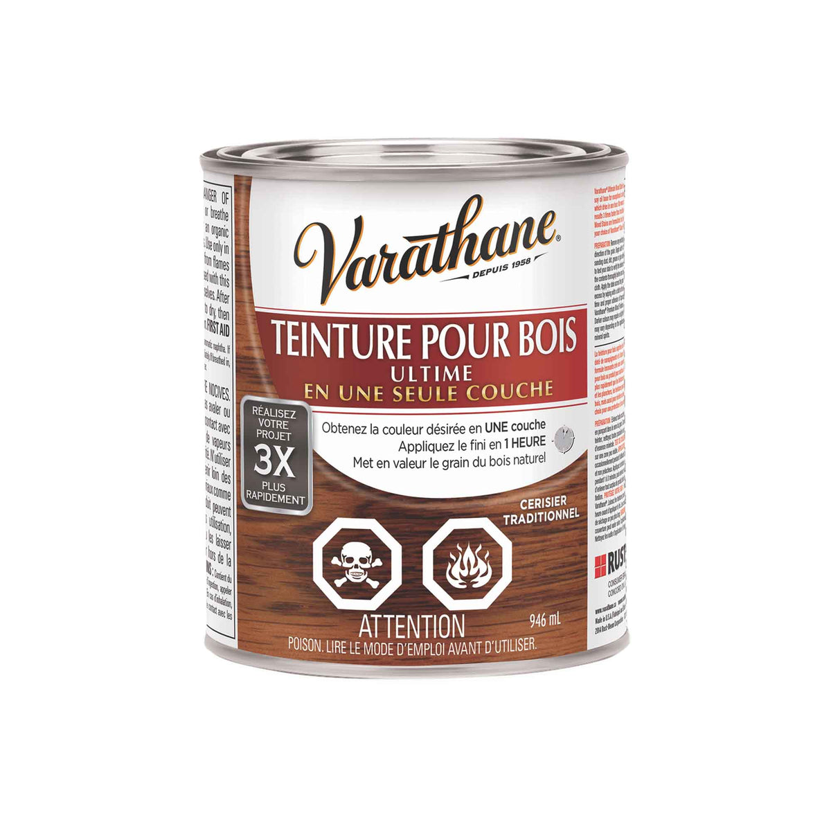 Teinture pour bois Ultime cerisier traditionnel, 946 ml