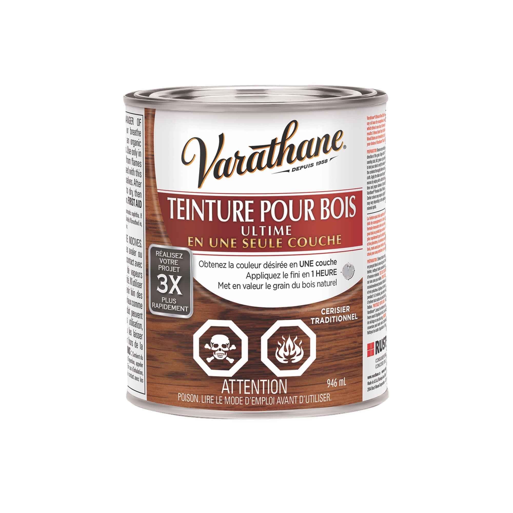 Teinture pour bois Ultime cerisier traditionnel, 946 ml