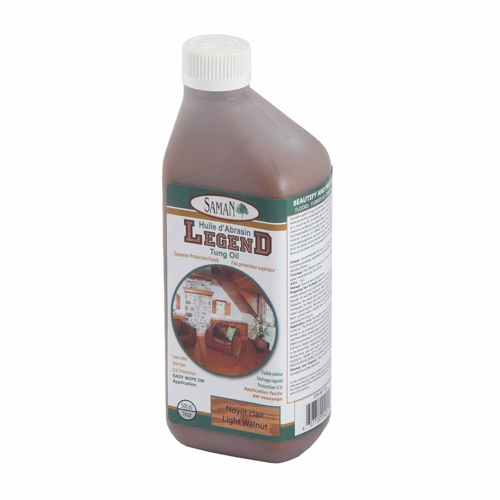 Huile protectrice d'Abrasin Noyer Clair, 500 ml