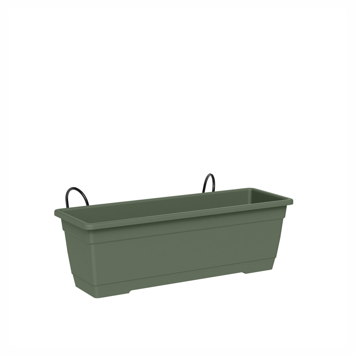 Jardinière de balcon Birka avec supports, 20'' (vert forêt)