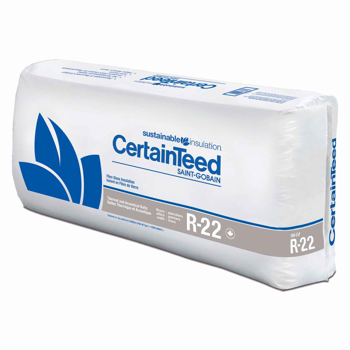 Isolant en fibre de verre R-22 Sustainable Insulation, 5-1/2" x 15" x 47" (48,96 pi²)
