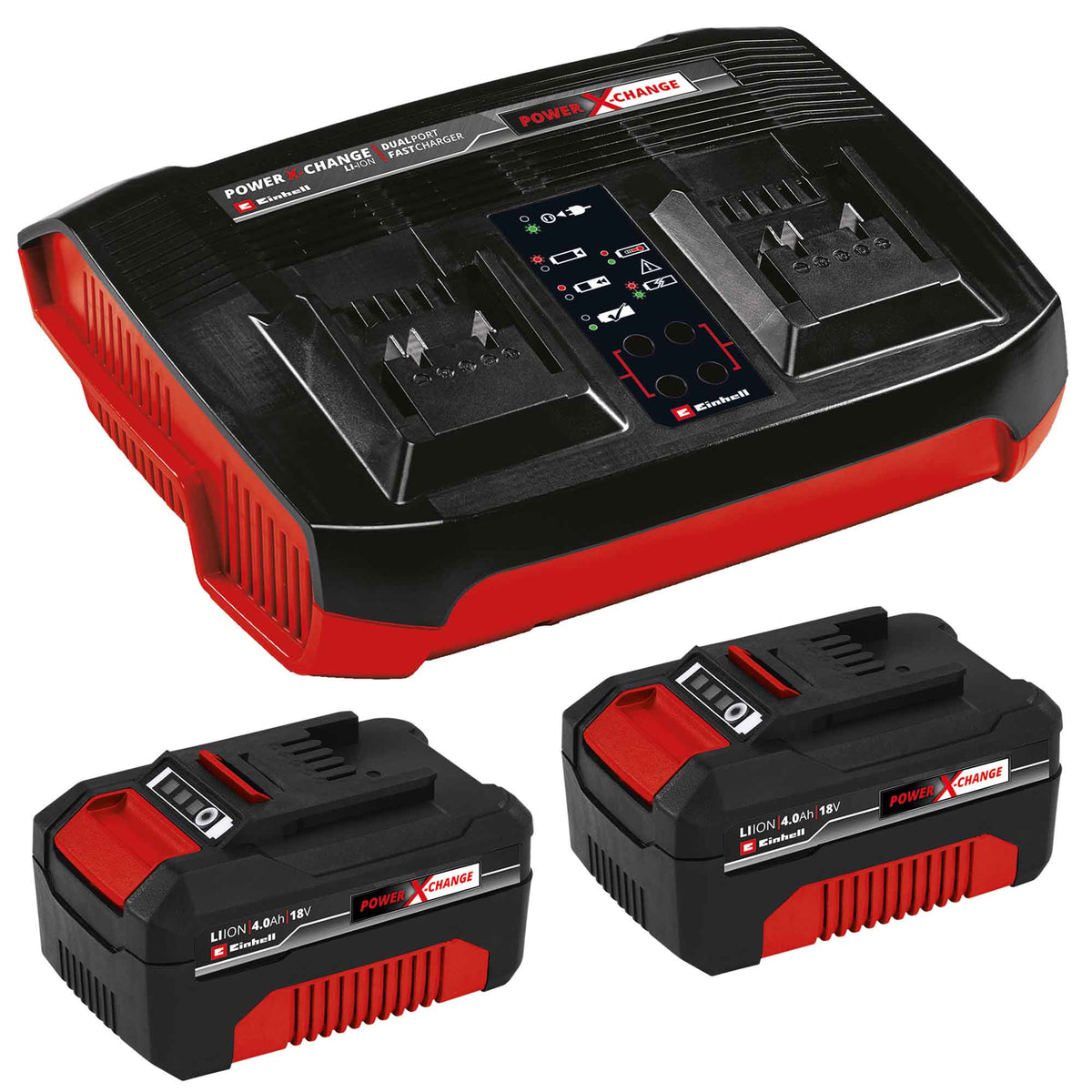 Ensemble de batteries avec chargeur à deux ports de 4.0 Ah Power X-Change, 3 pièces