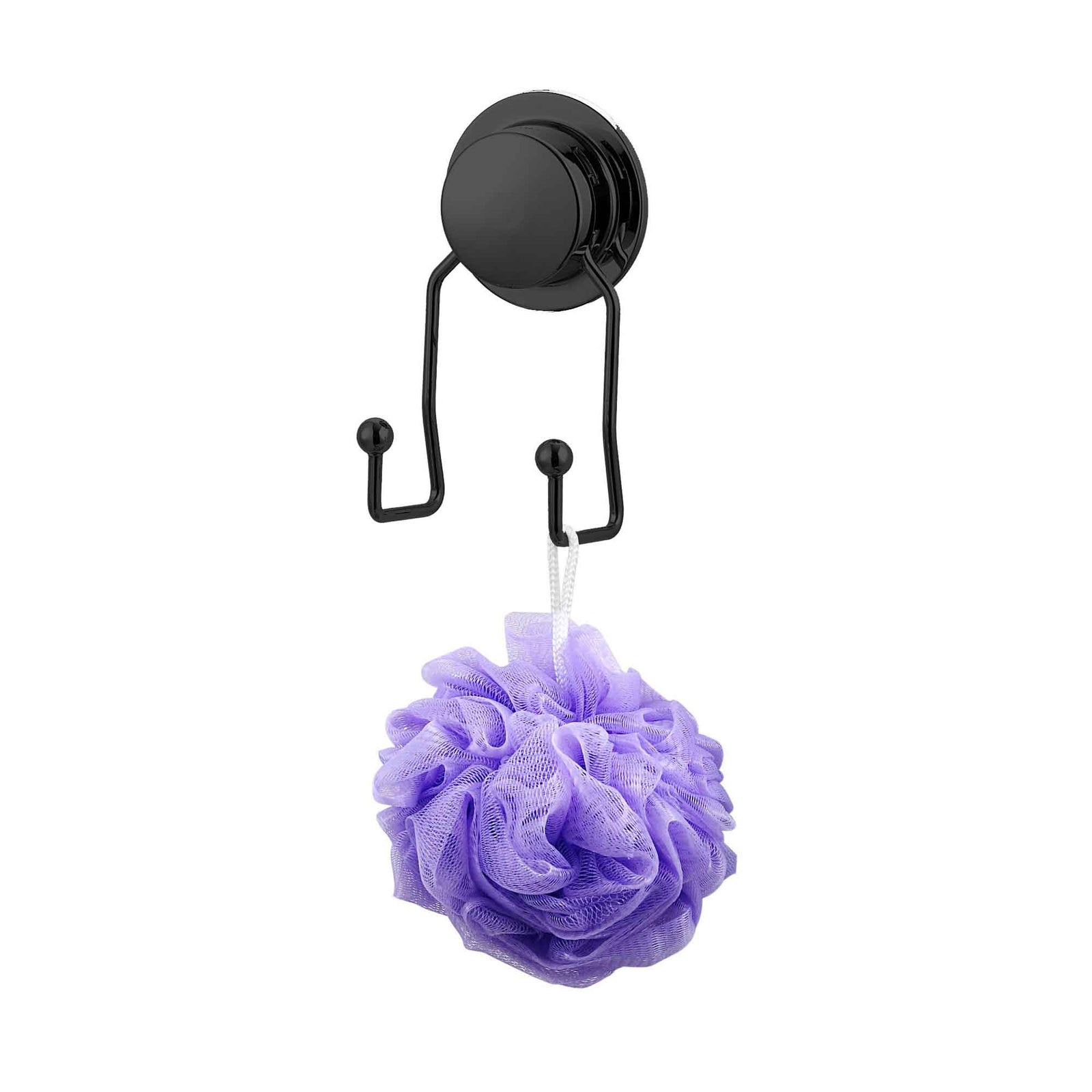 Crochet à ventouse de salle de bain, noir 