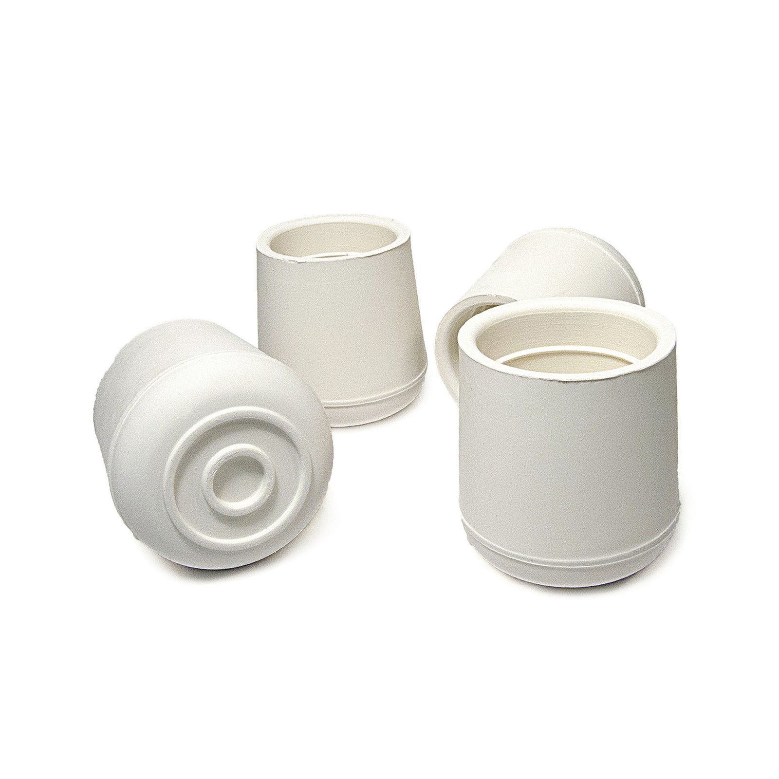 Embout de caoutchouc rond de 1-1/4'' DI, blanc (4 unités)