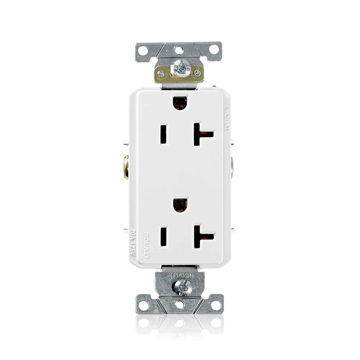 Prise double Decora Plus de 20 A / 125 V à usage robuste, blanc