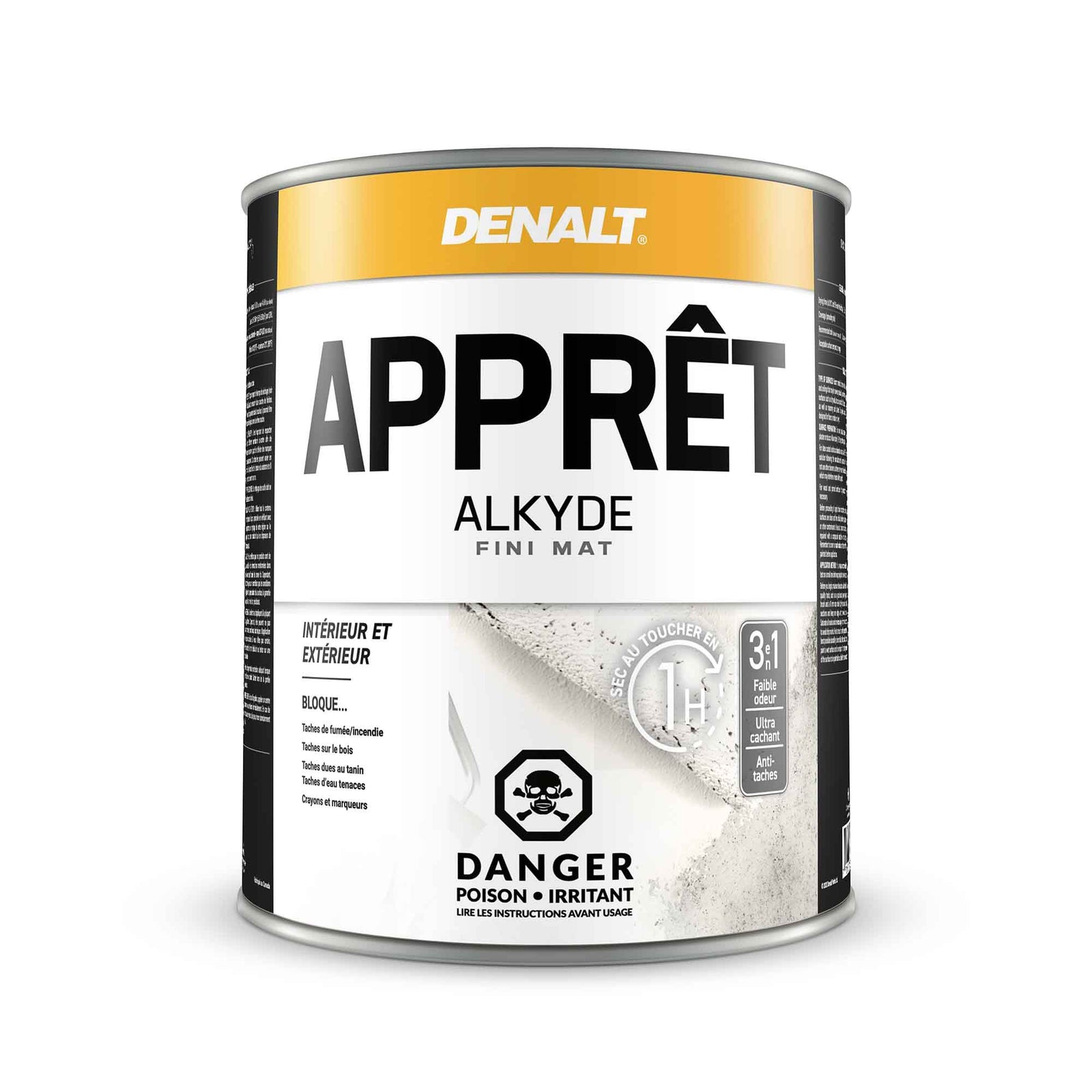 Apprêt anti-taches Alkyde blanc mat, 927 ml