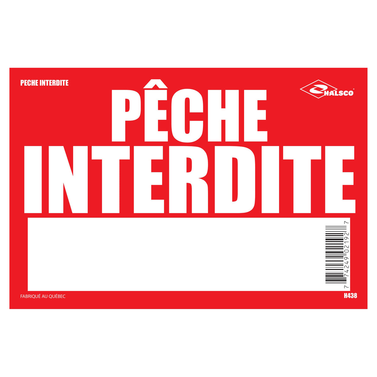 Affiche "Pêche interdite", 8" x 12"
