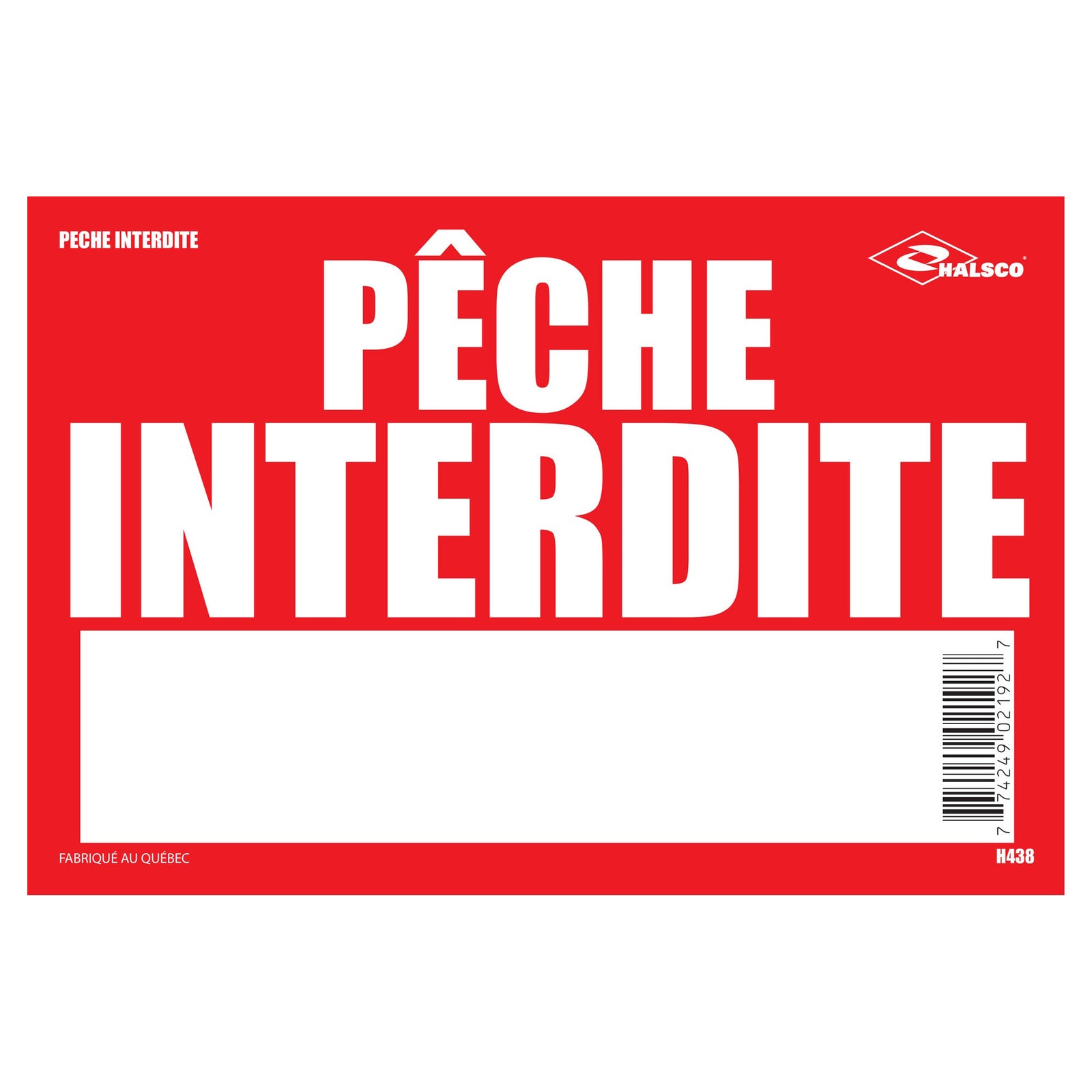 Affiche "Pêche interdite", 8" x 12"