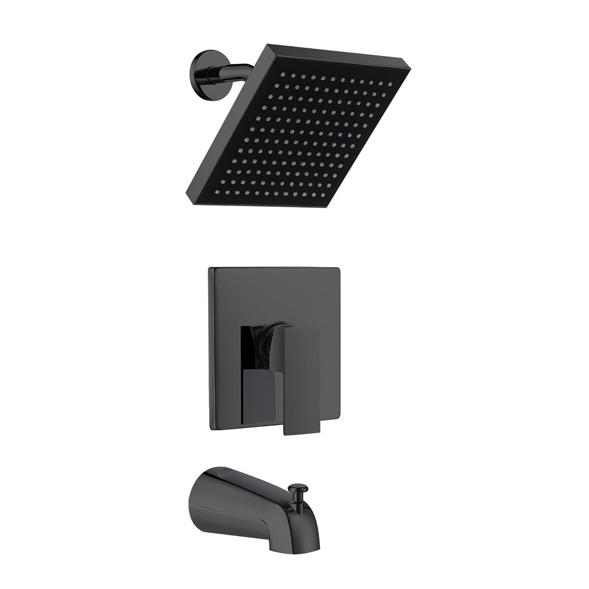 Robinetterie bain / douche à valve à pression équilibrée, noir mat