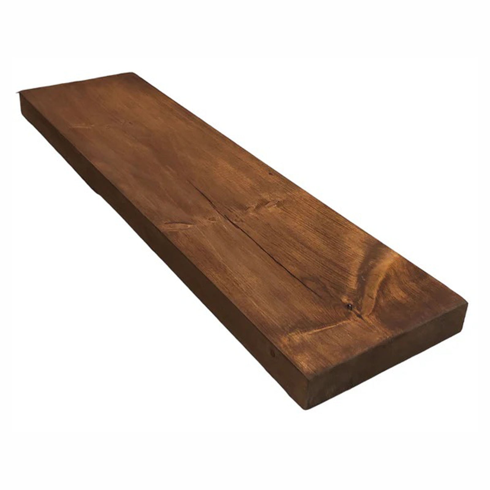 Tablette rustique en bois massif de couleur brun whisky, 48'' x 10'' x 2''