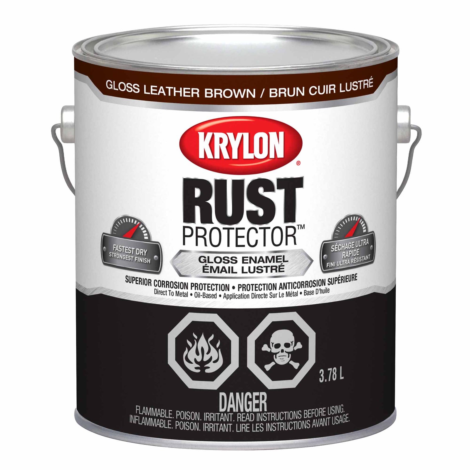 Krylon Rust Protector émail lustré brun cuir, 3,78 L