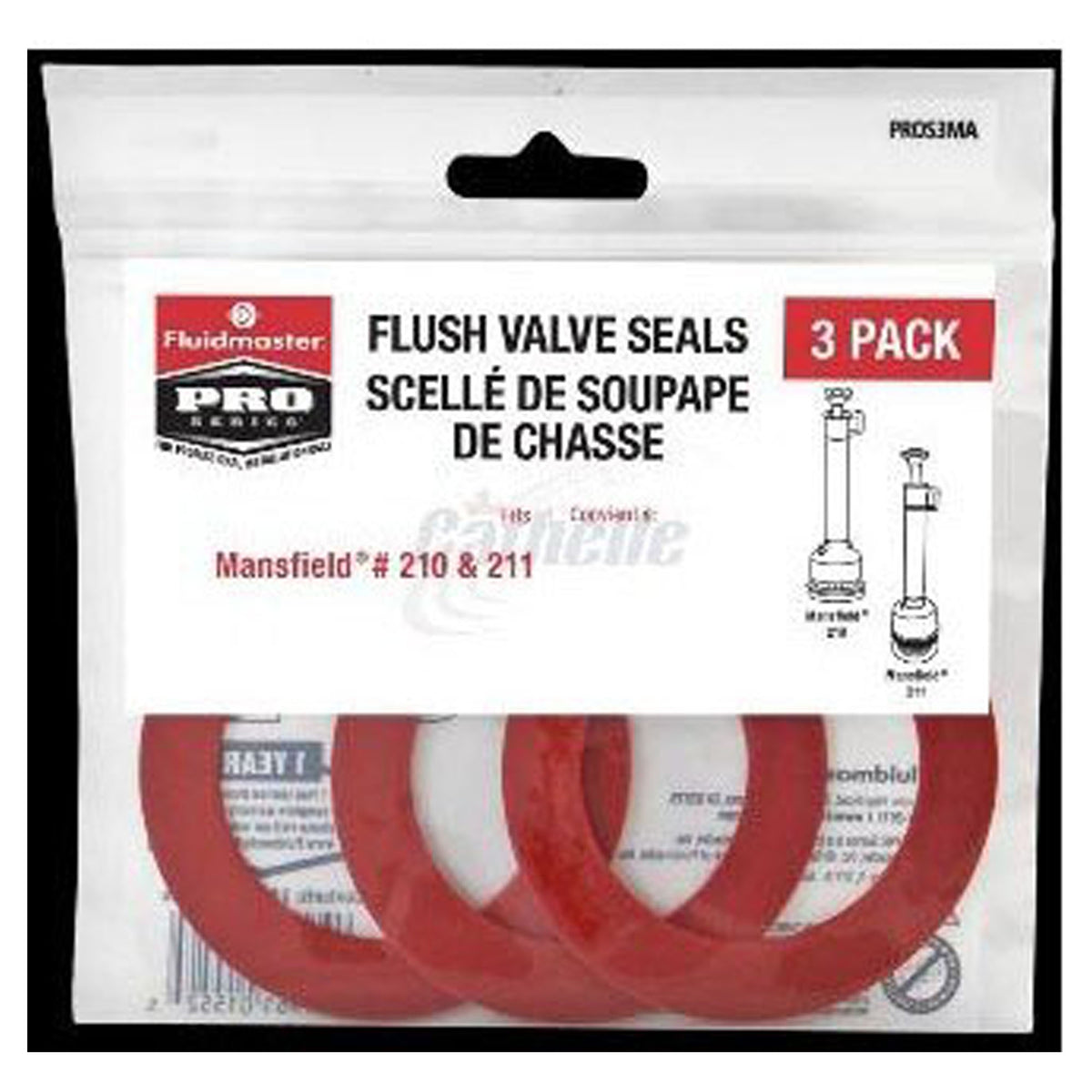 Joint de remplacement pour soupape de chasse d'eau, rouge (3 unités) 