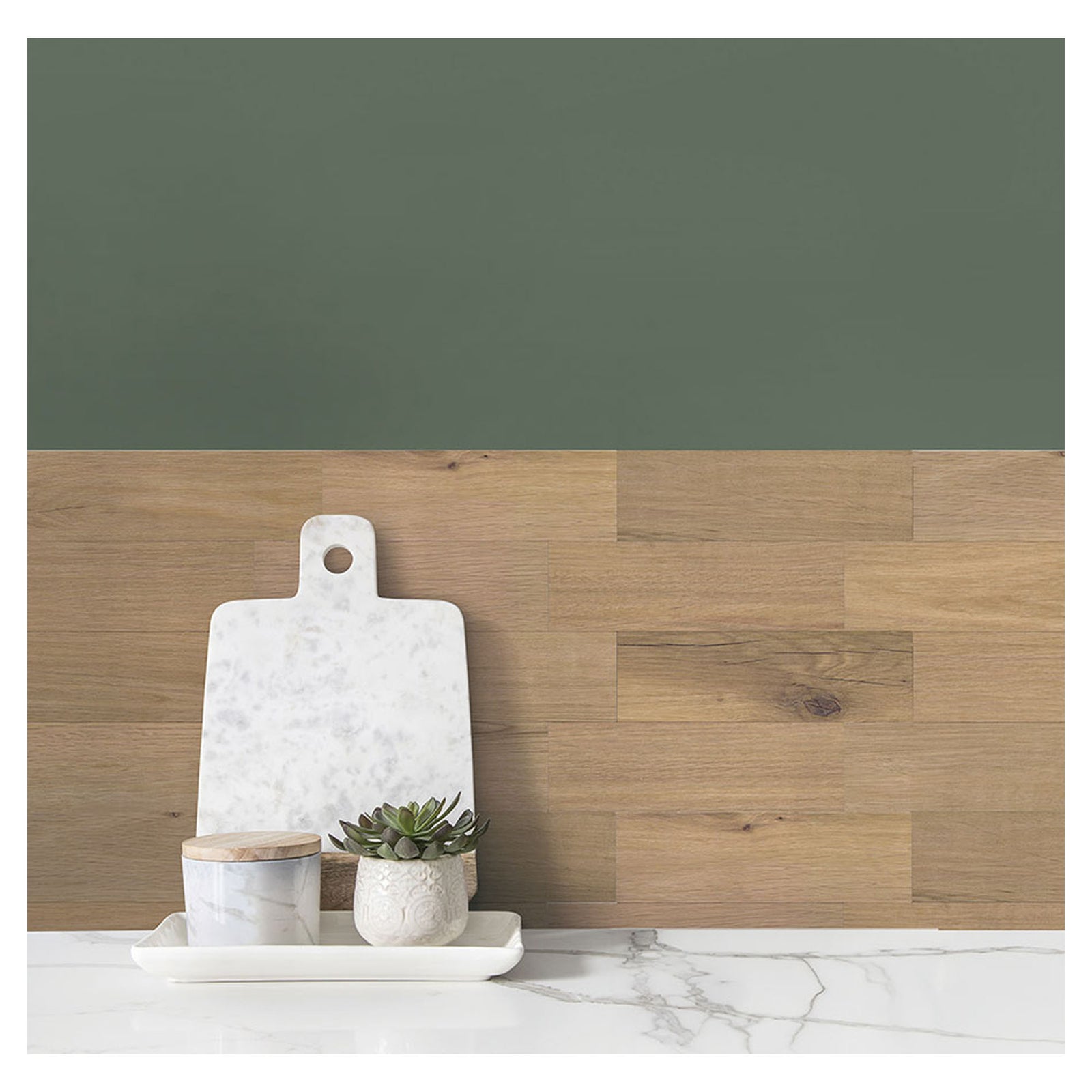 Carreaux muraux autocollants à imitation de bois naturel, 10,47" x 10,47" (4 unités)