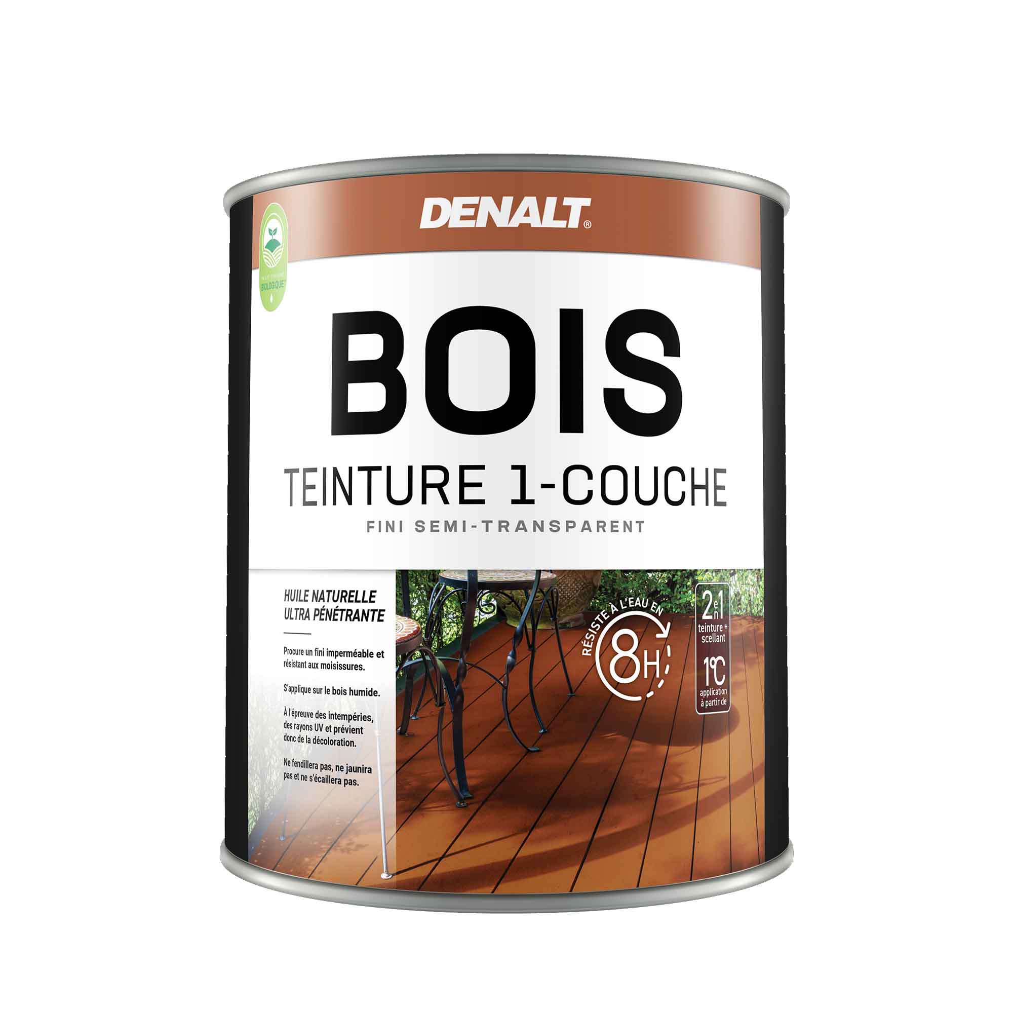 Teinture 1-couche Bois pour extérieur semi-transparent base teintable, 927 ml