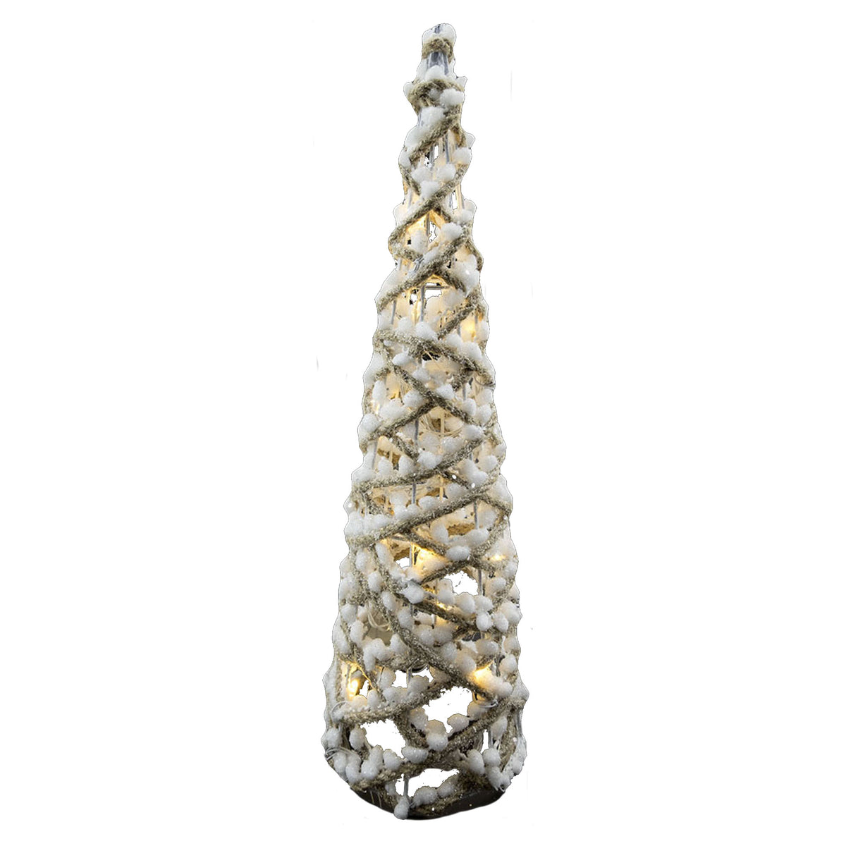 Arbre conique en corde zigzag illuminé à DEL, 15,75"