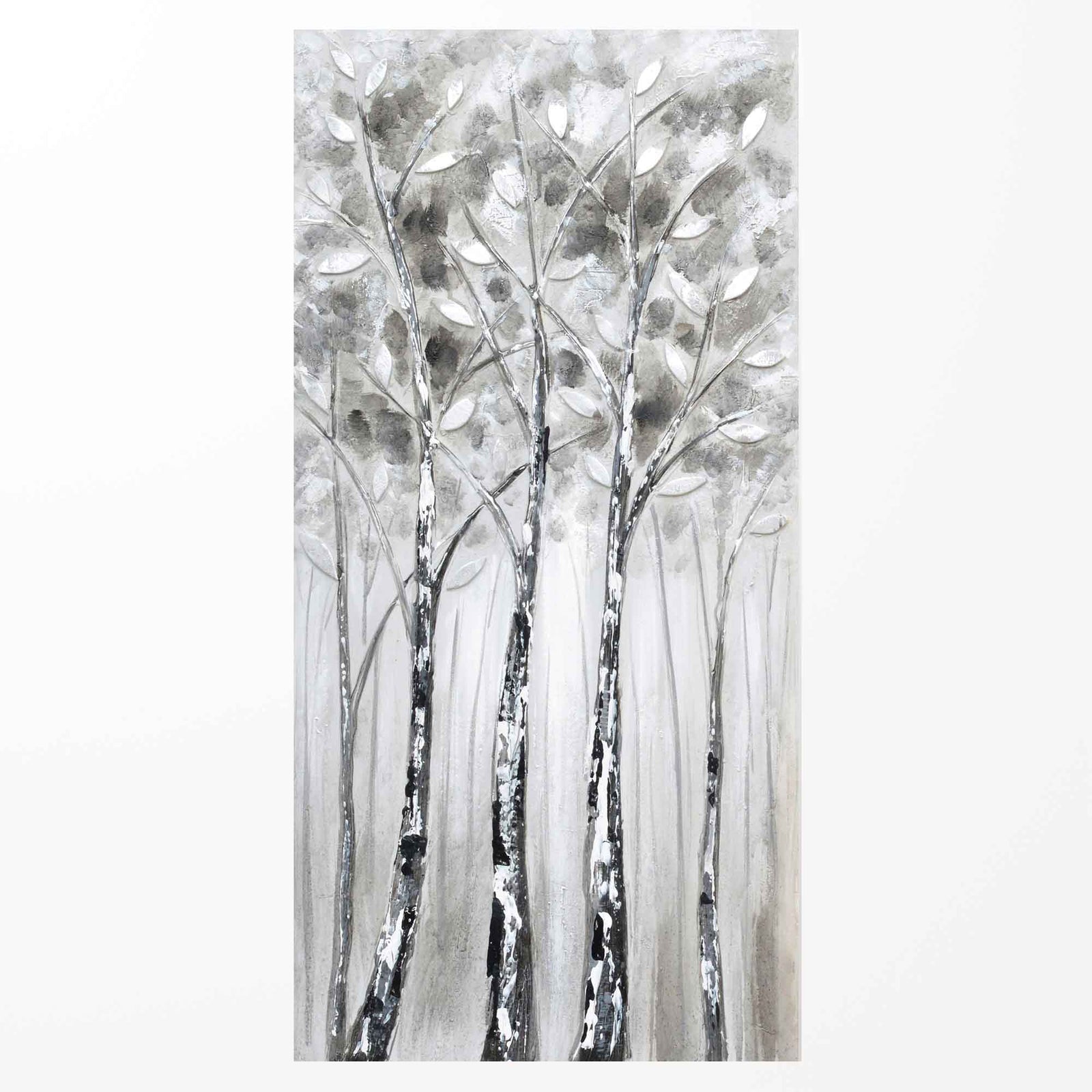 Toile ''Forêt froide'' avec texture, peinte à la main