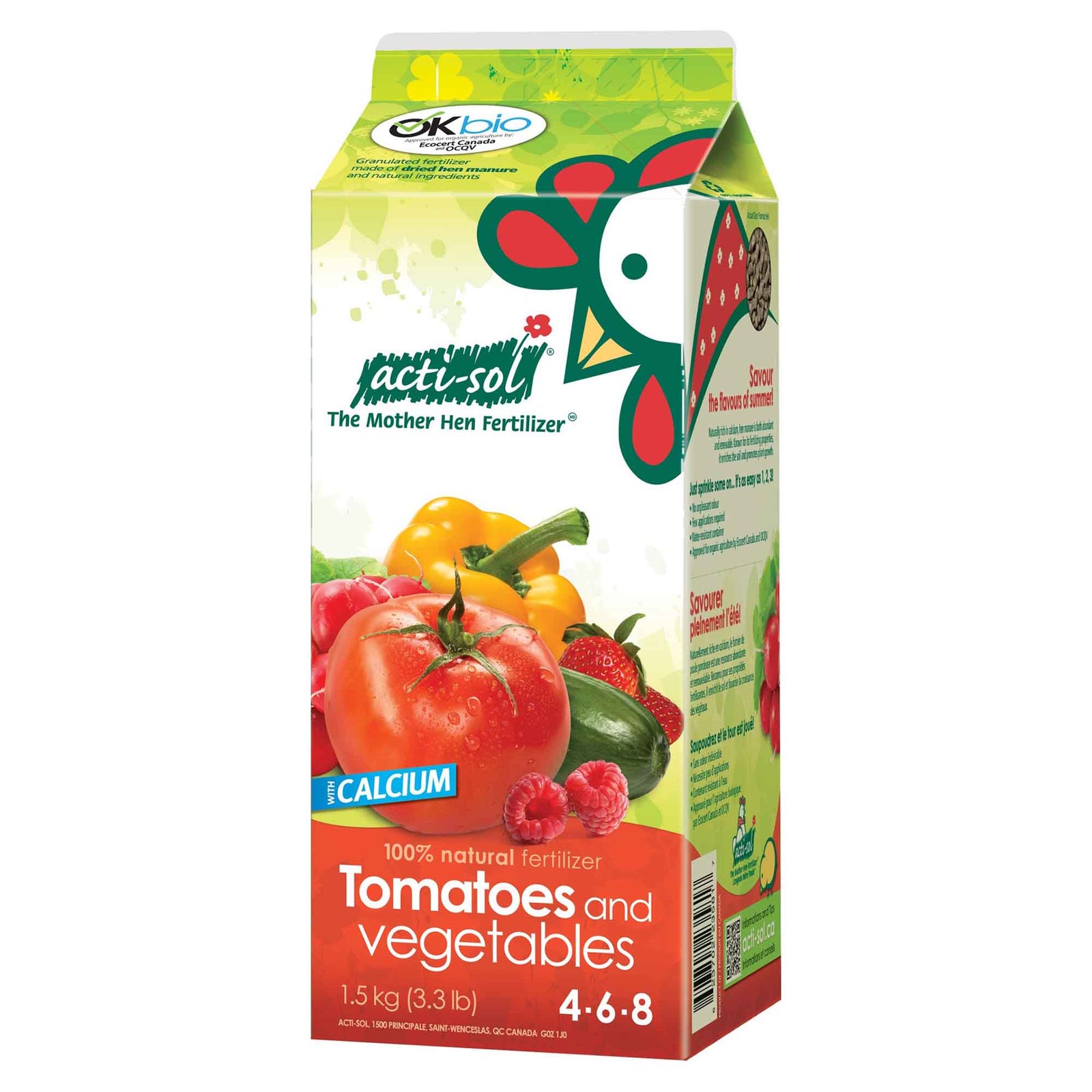 Engrais Mère Poule pour tomates et légumes 4-6-8, 1,5 kg