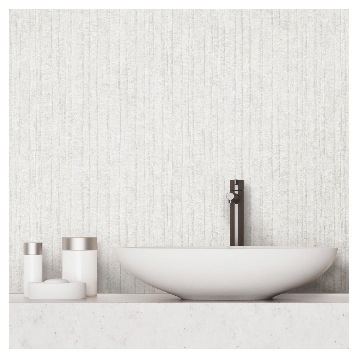 Papier peint adhésif Stria à effet craquelé, 20,5" x 16,5' (beige et taupe)