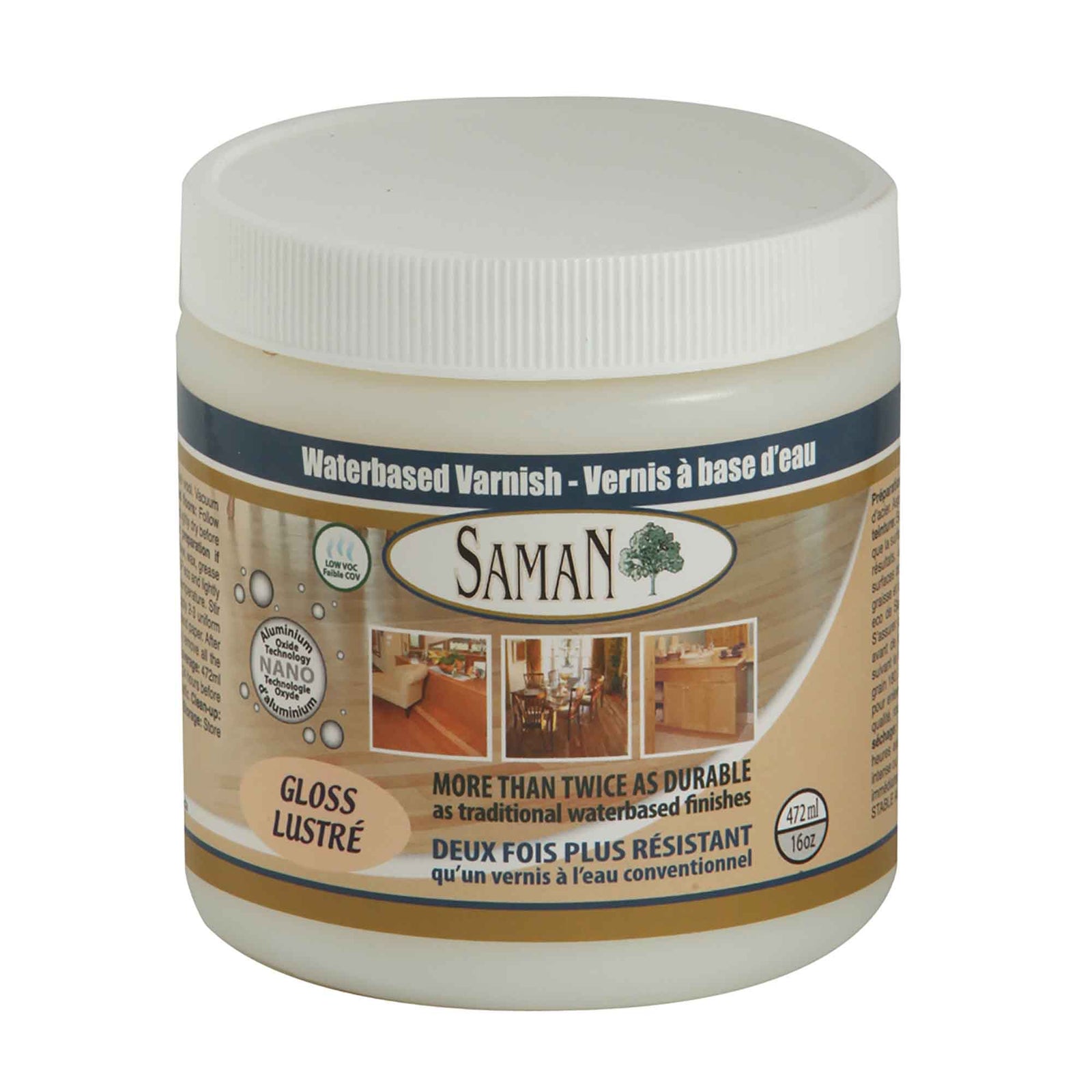 Vernis à base d'eau lustré, 472 ml        