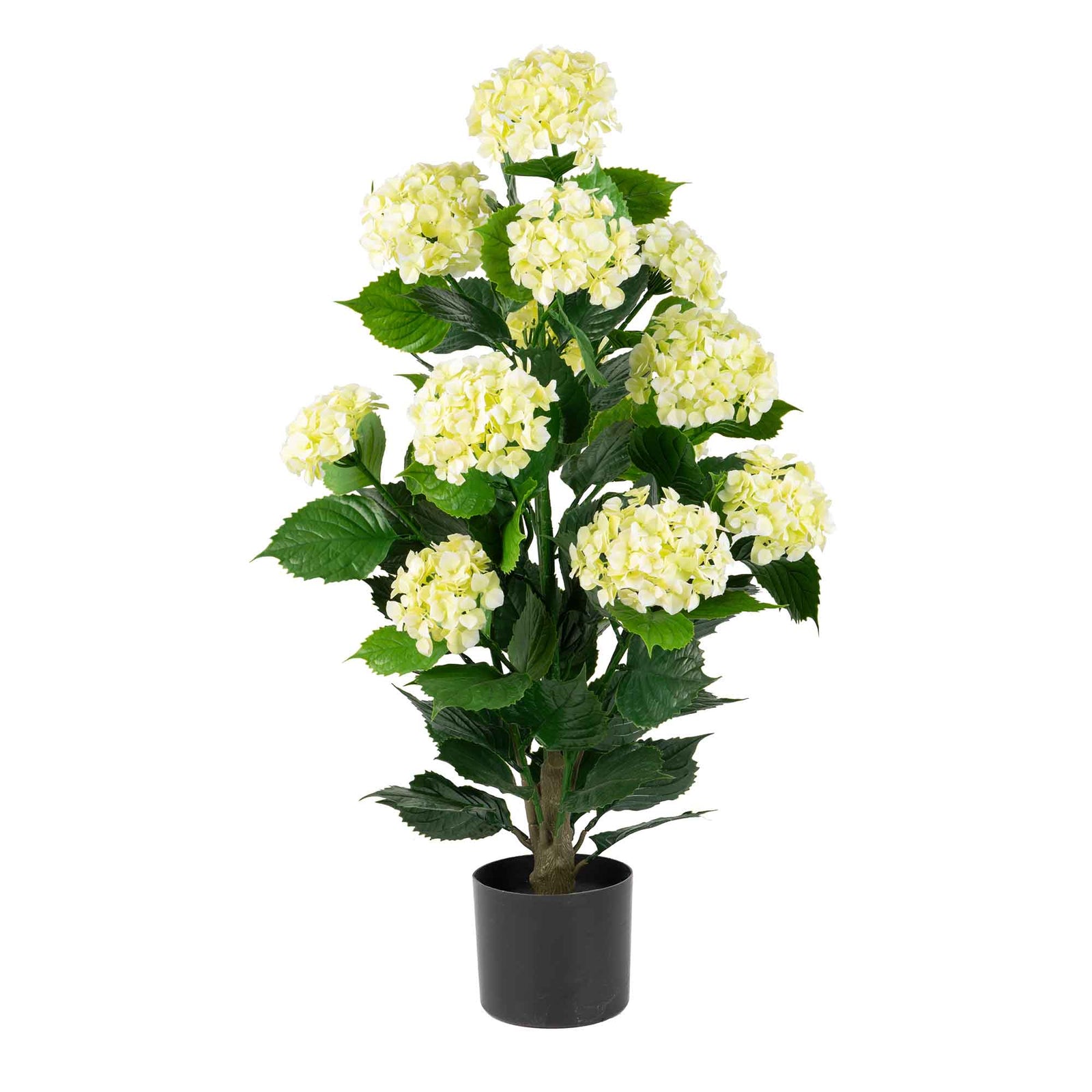 Arbuste artificiel d'hydrangée blanc en pot, 37''