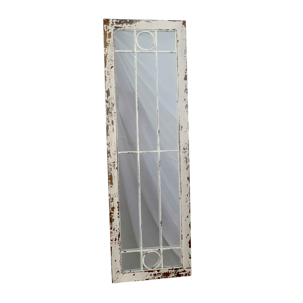 Miroir de style antique en forme de fenêtre, 15&quot; x 47&quot;