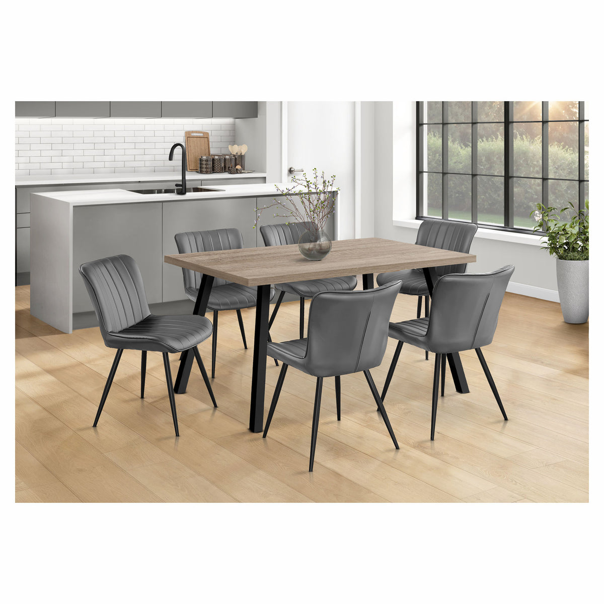 Table à dîner rectangulaire, taupe foncée (36" x 60")