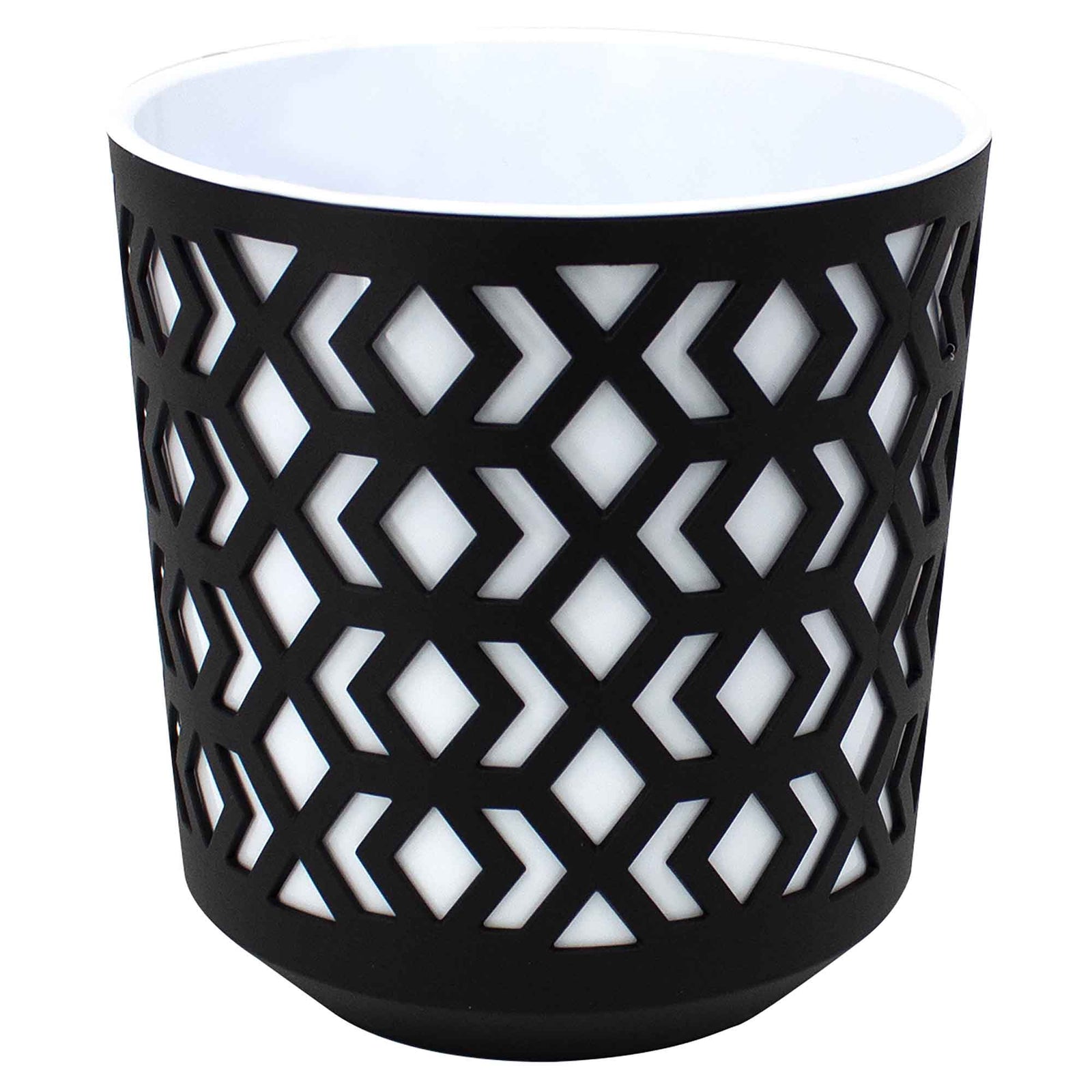 Jardinière Aztek noir et blanc, 10'' x 10''