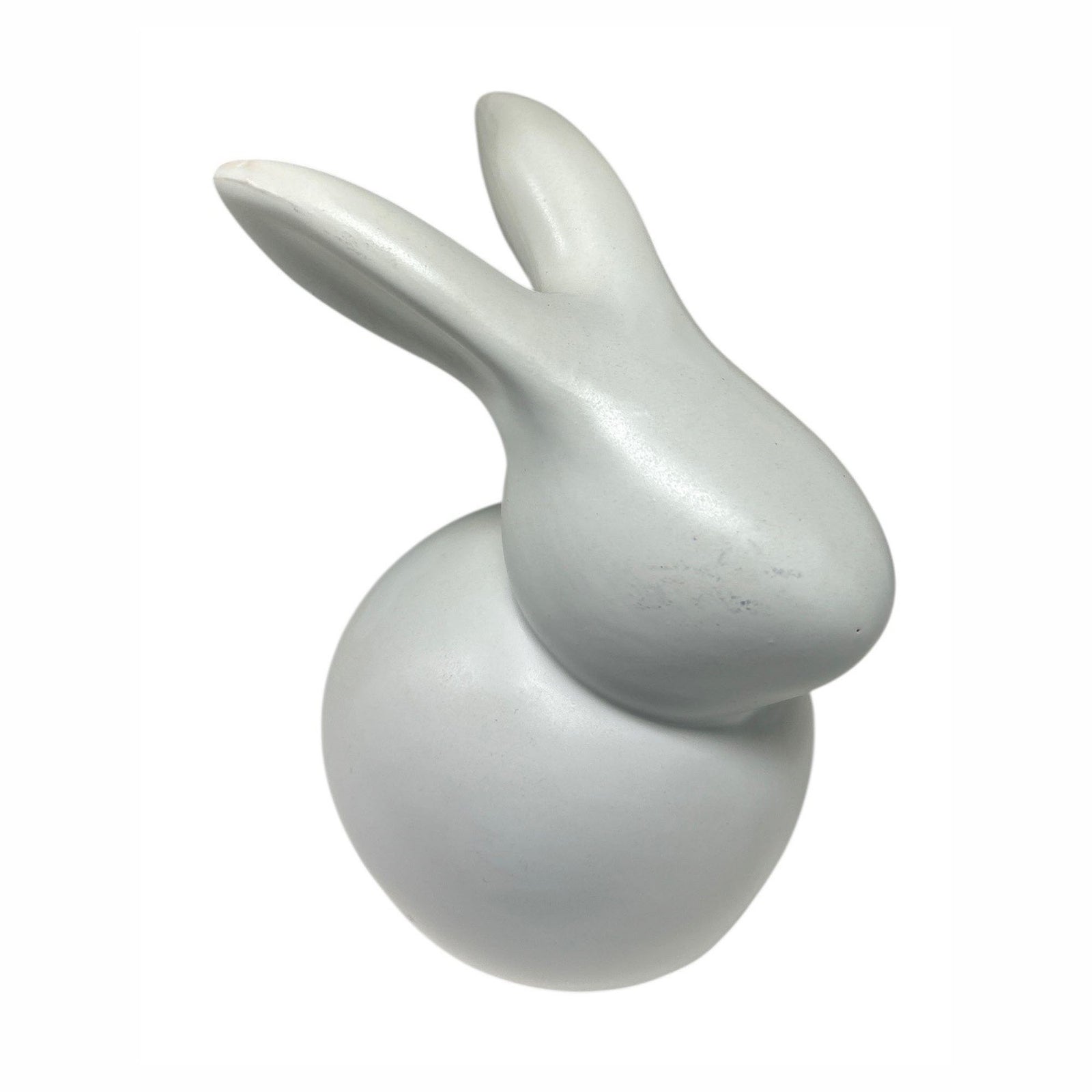 Décoration de lapin en céramique, blanc