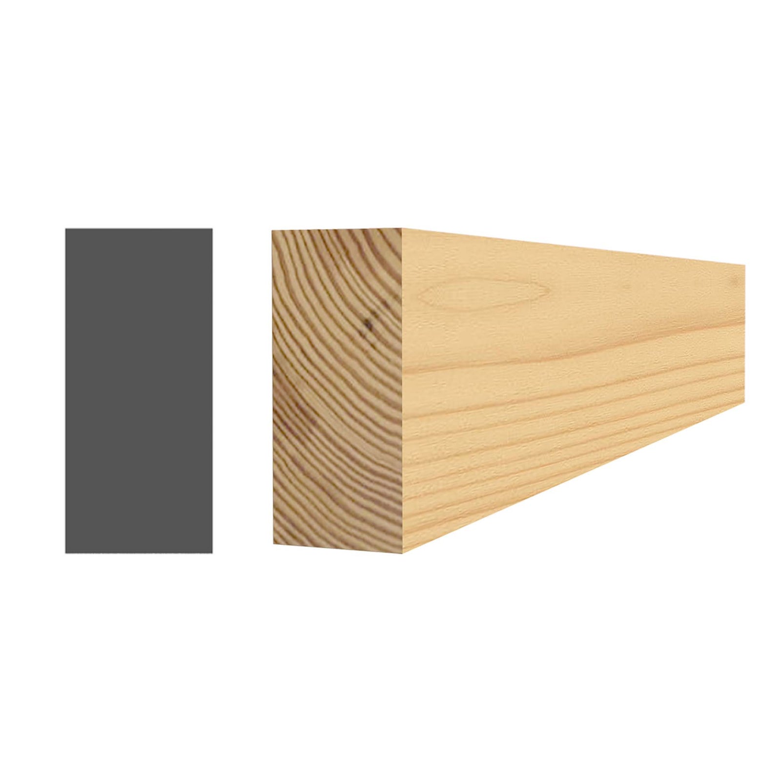 Rectangle en pin jointé 5/16" x 11/16" x 8' 