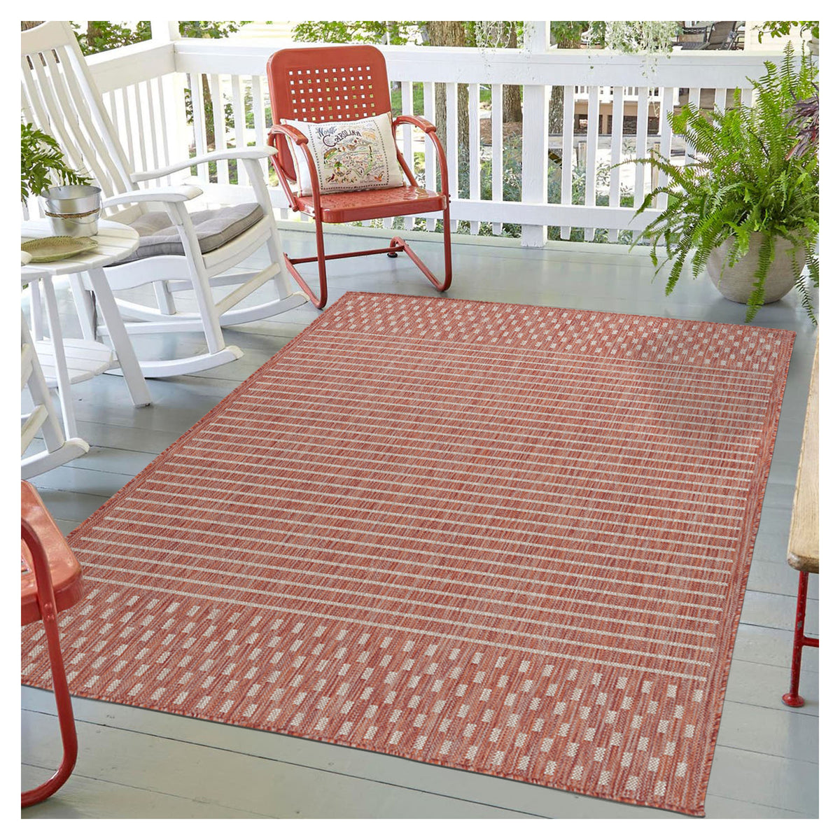 Tapis d'intérieur et d'extérieur Cabana, 5'-3" x 7' (brique )