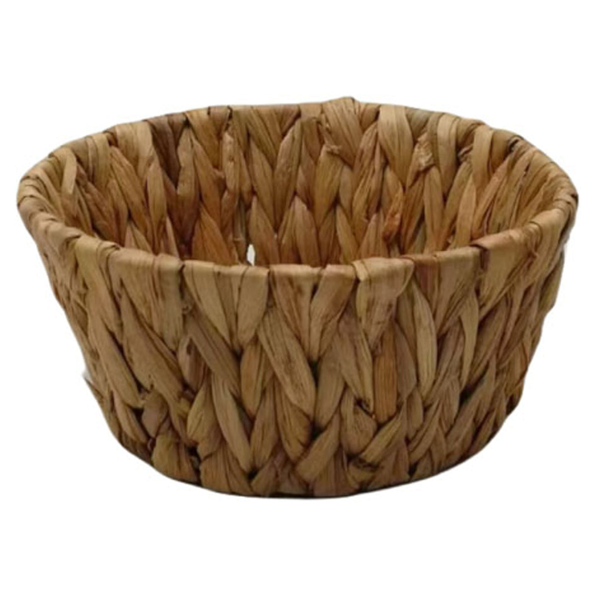 Petit panier rond en jacinthe d'eau, naturel