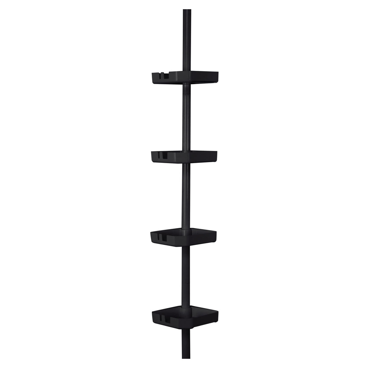 Étagère d'angle extensible à 4 niveaux pour douche, 91" à 103" (noir)