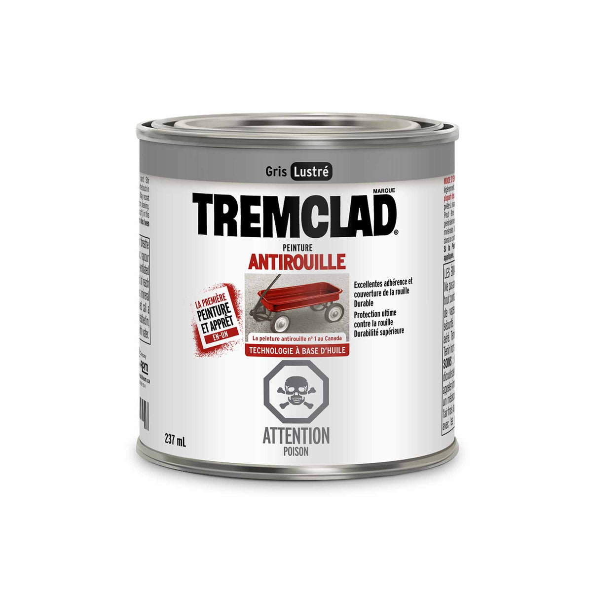 Tremclad peinture antirouille à base d&#39;huile gris lustré, 237 ml