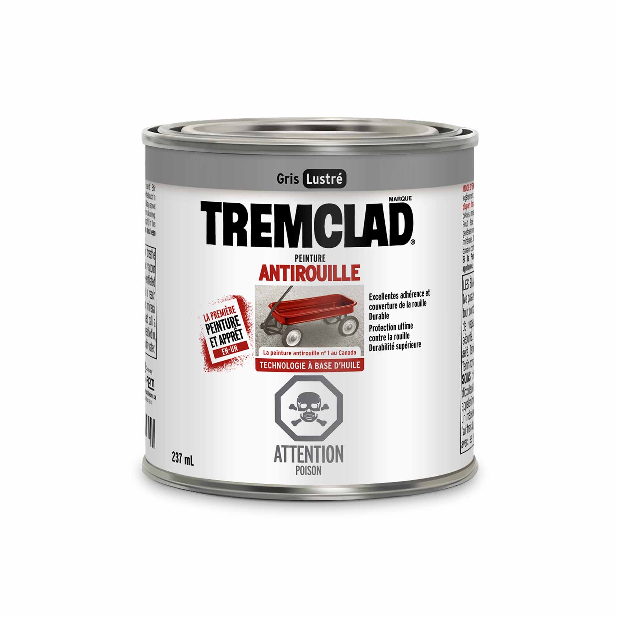 Tremclad peinture antirouille à base d'huile gris lustré, 237 ml