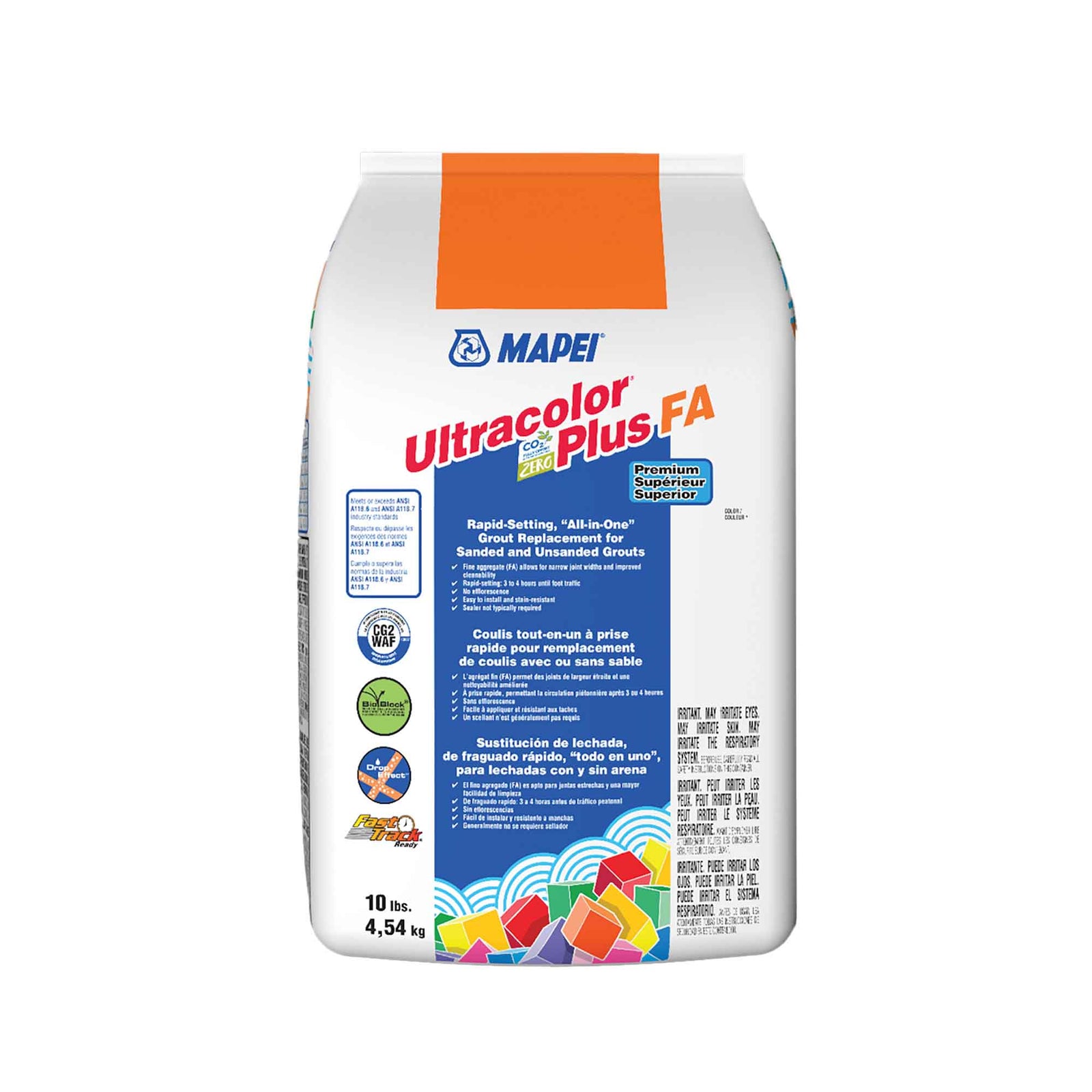 Coulis tout-en-un à prise rapide pour remplacement de coulis avec ou sans sable Ultracolor Plus FA de 10 lb, cacao #79