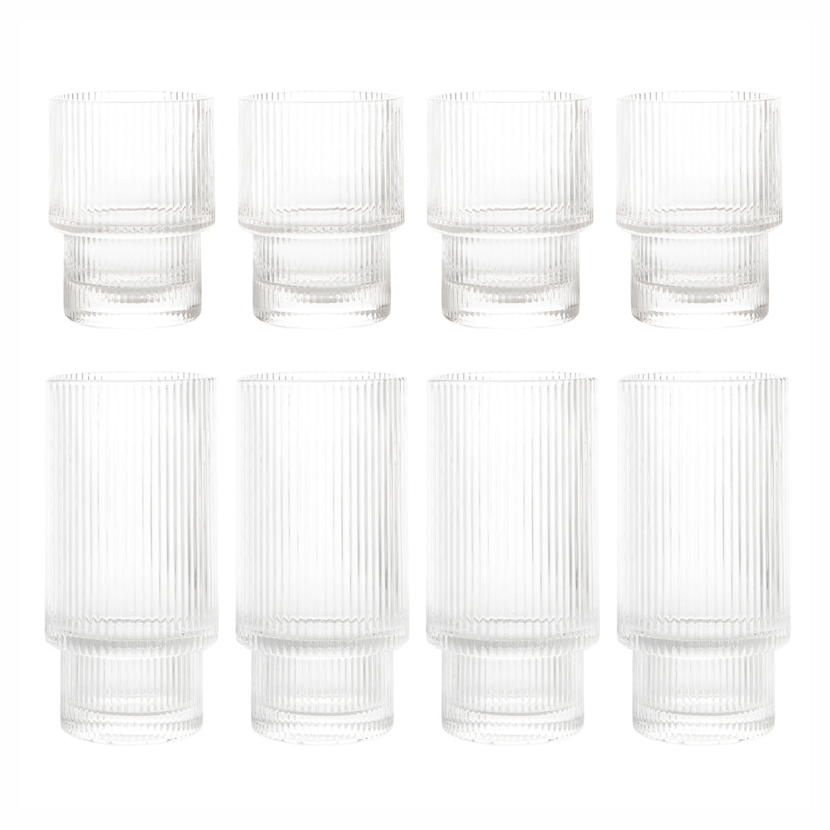 Ensemble de verres empilables, 8 pièces 