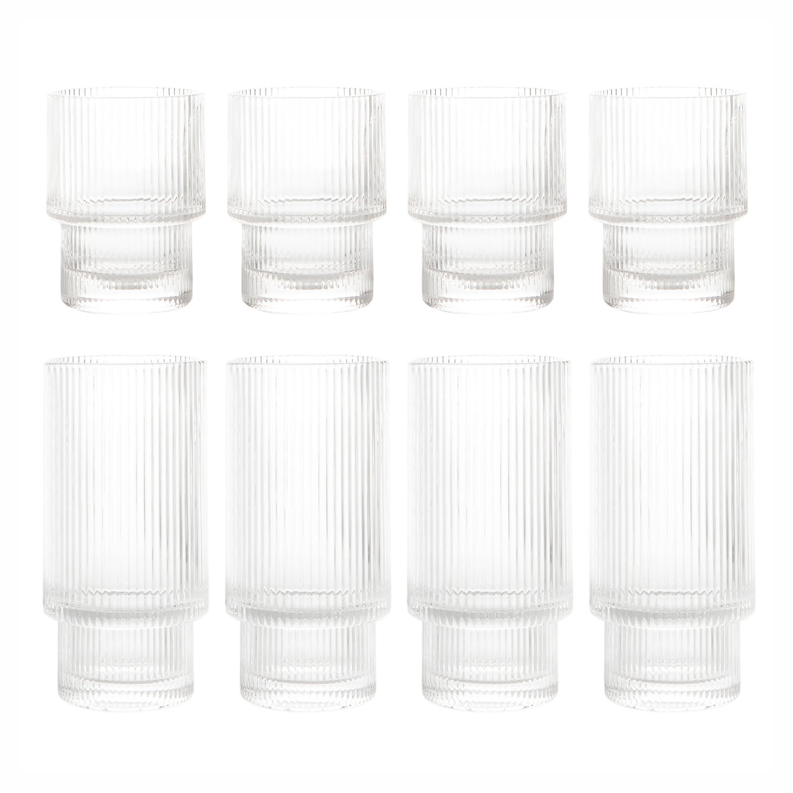 Ensemble de verres empilables, 8 pièces 