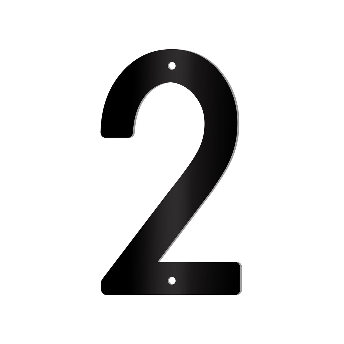Chiffre percé de 5’’en plexiglas, #2 (noir)