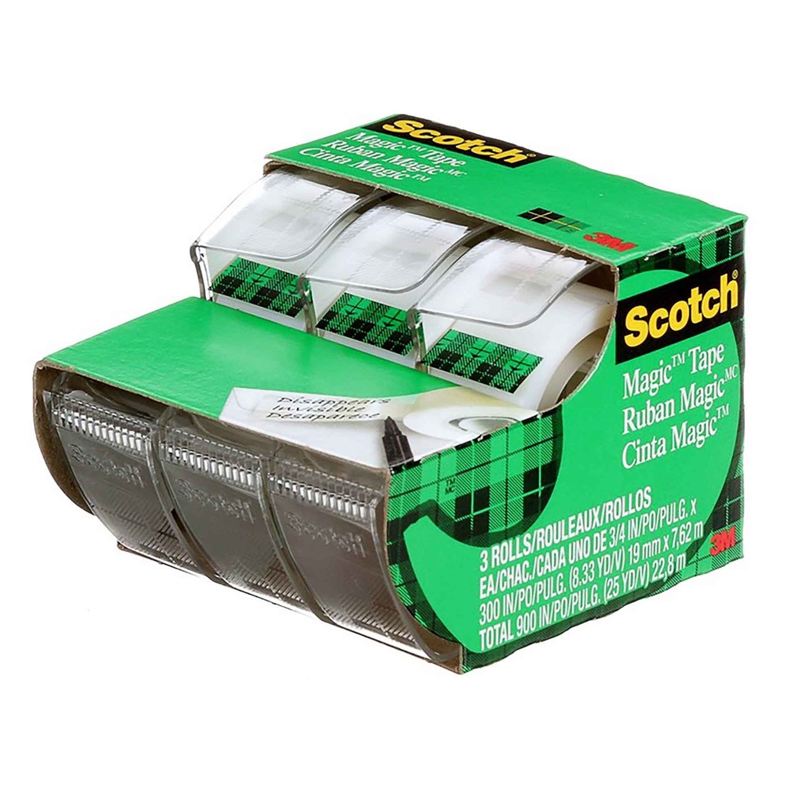 Ruban invisible Magic avec dévidoir, 3/4" x 300" (3 unités)