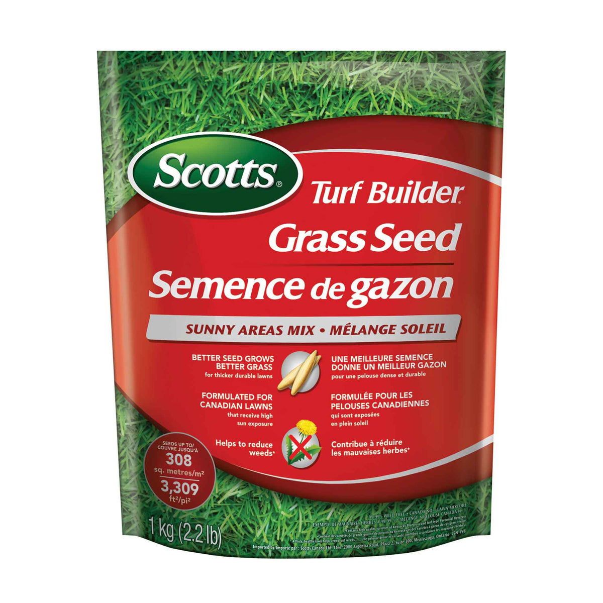 Semence de gazon Turf Builder mélange ensoleillé, 1 kg