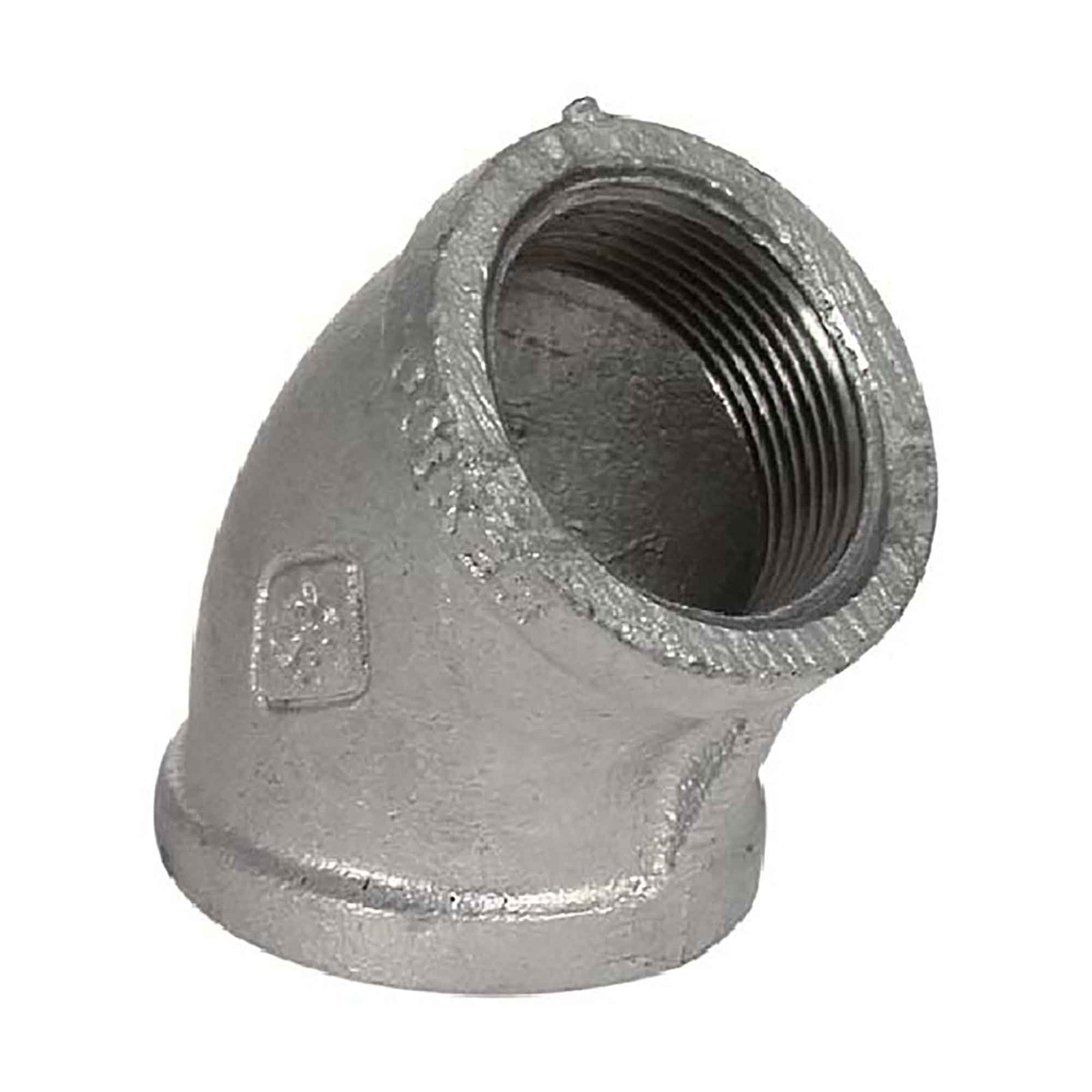 Raccord en coude de 45° en fonte galvanisée, 3/4" x 3/4"