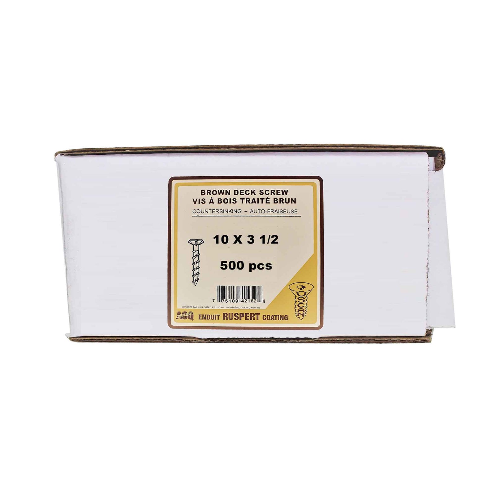 Vis à bois traité brune, #10 x 3-1/2" (500 unités)