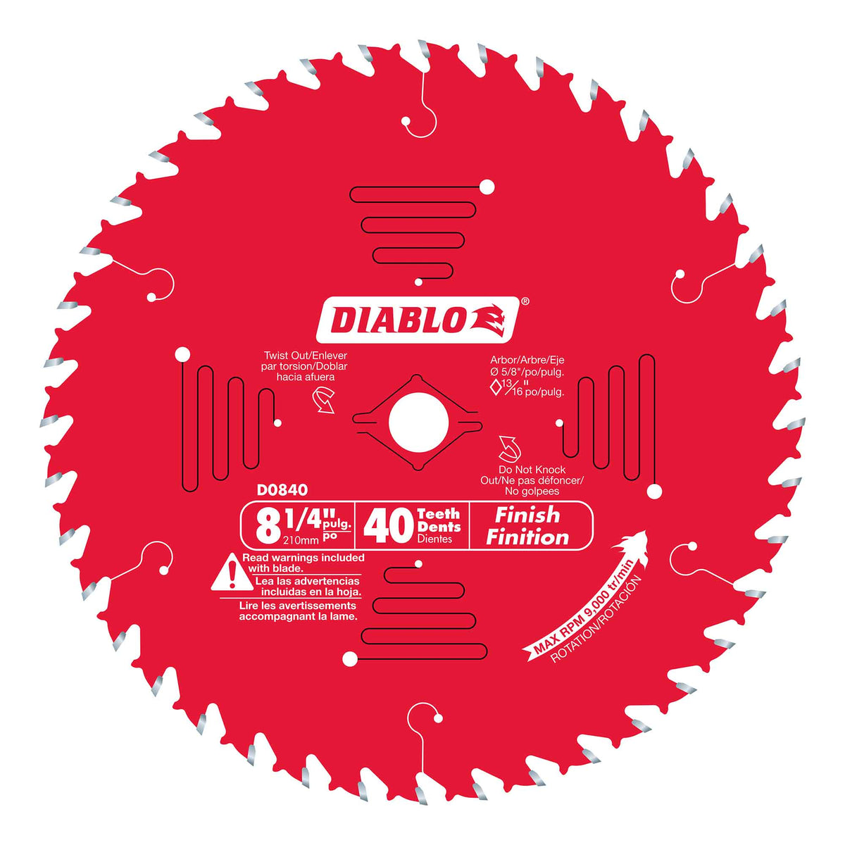 Lame de finition pour le bois, 8-1/4'' x 40 dents