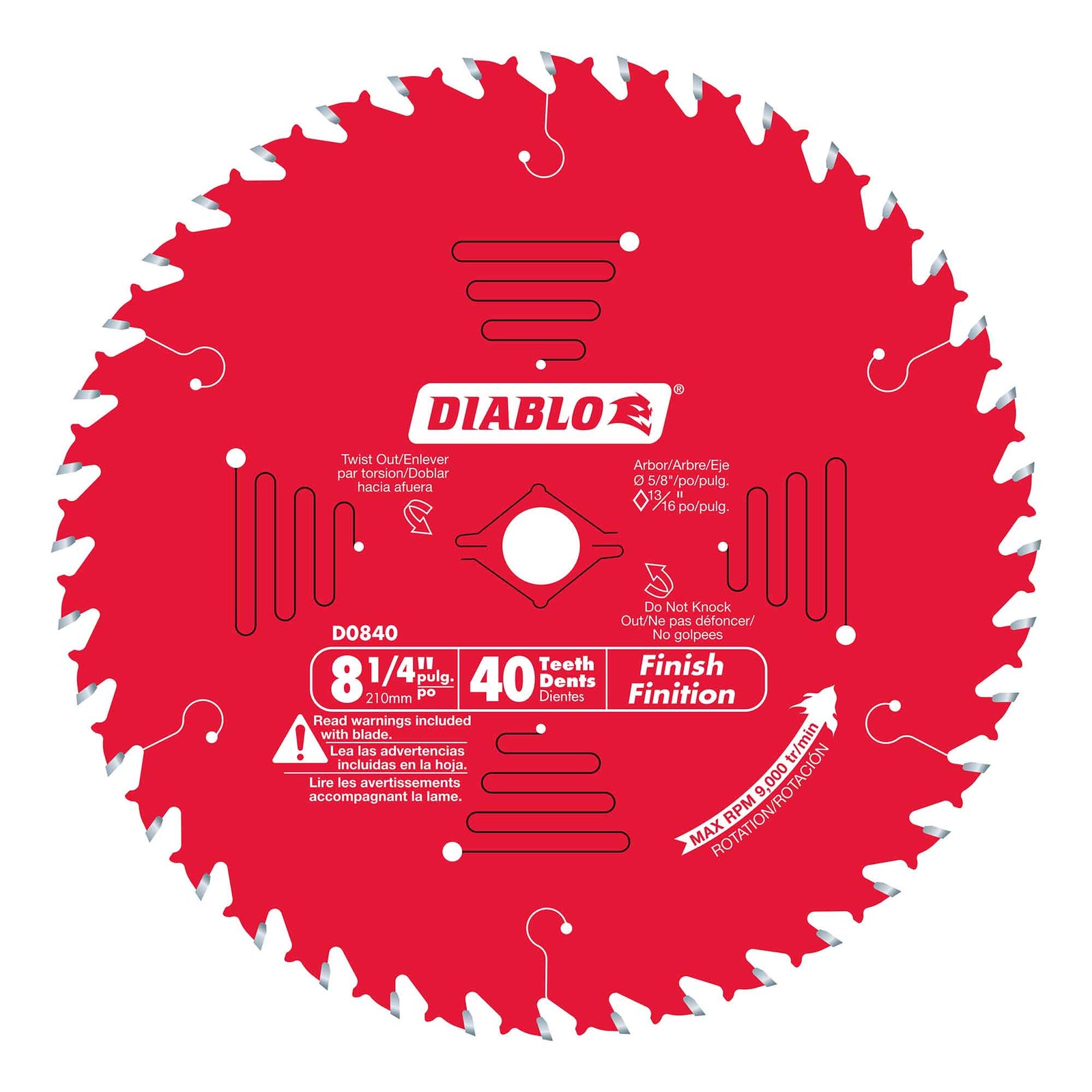 Lame de finition pour le bois, 8-1/4'' x 40 dents