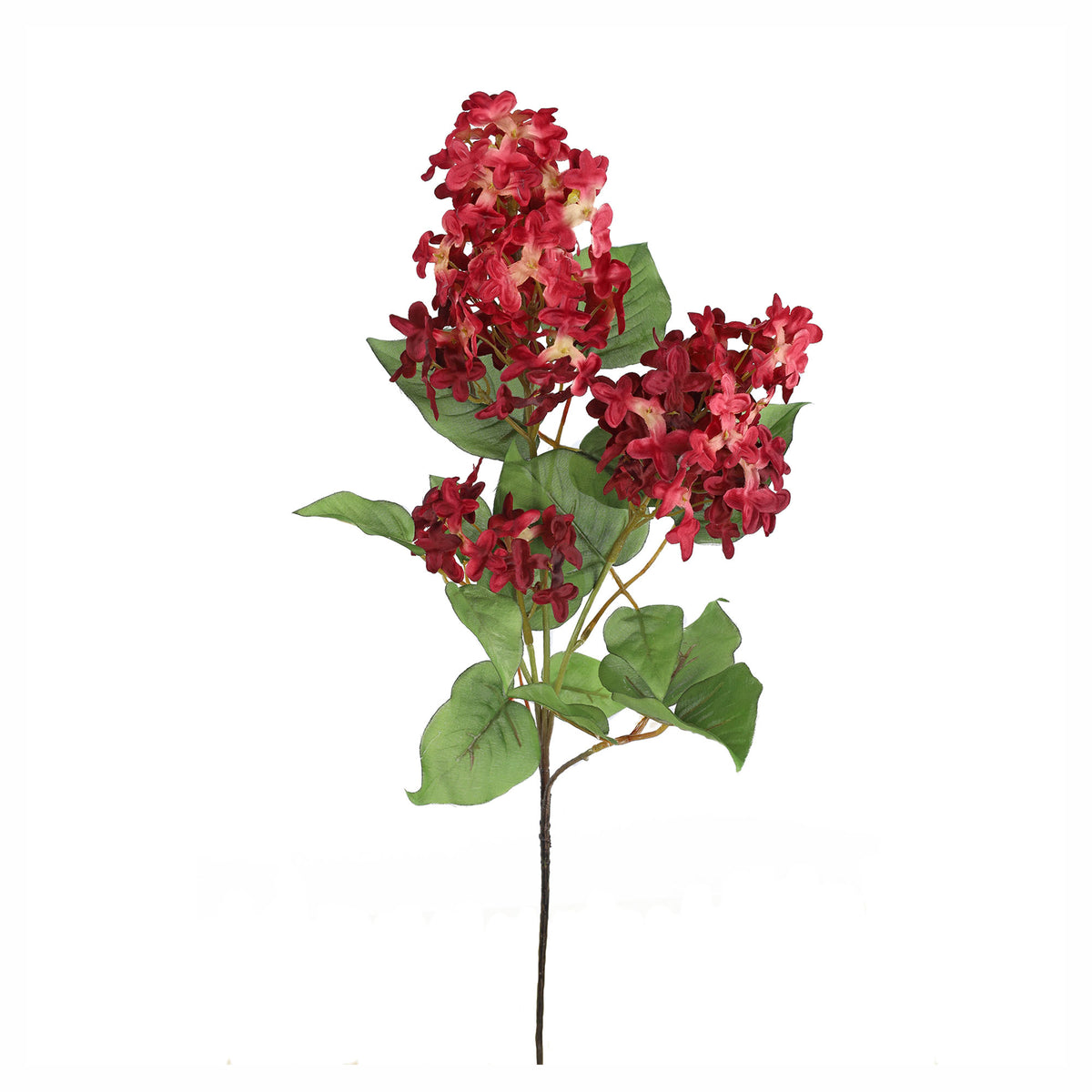 Branche de lilas artificiel à fleurs multiples, 30,70" (bourgogne)